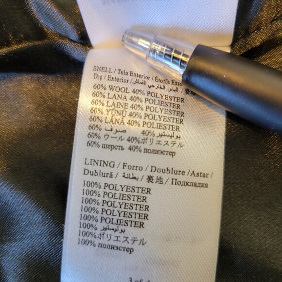 BEBE Blazer Women's XS Camel Wool Blend Tulip Hem Fitted Jacket Button Detail - Picture 12 of 13